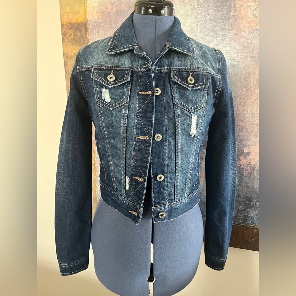 NWT Stylish Distressed Denim Jacket